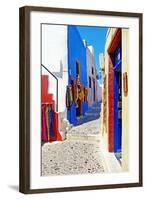 Colors of Greece - Pictorial Streets of Cycladic Islands-Maugli-l-Framed Photographic Print