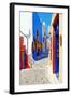 Colors of Greece - Pictorial Streets of Cycladic Islands-Maugli-l-Framed Photographic Print