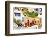 Colors of Greece - Santorini-Maugli-l-Framed Photographic Print