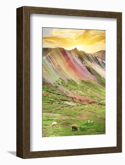 Colors of Peru - Rainbow Mountain at Sunset-Philippe HUGONNARD-Framed Photographic Print