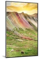 Colors of Peru - Rainbow Mountain at Sunset-Philippe HUGONNARD-Mounted Photographic Print