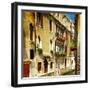 Colors Of Romantic Venice- Painting Style Series - Architecture-Maugli-l-Framed Art Print