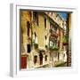 Colors Of Romantic Venice- Painting Style Series - Architecture-Maugli-l-Framed Art Print