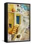 Colors of Santorini - Artistic Picture-Maugli-l-Framed Stretched Canvas