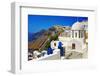 Colors of Santorini - Pictorial Fira Town-Maugli-l-Framed Photographic Print