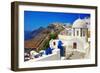 Colors of Santorini - Pictorial Fira Town-Maugli-l-Framed Photographic Print