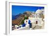 Colors of Santorini - Pictorial Fira Town-Maugli-l-Framed Photographic Print