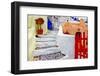 Colors of Santorini Series - Pictorial Detail of Oia Village-Maugli-l-Framed Photographic Print