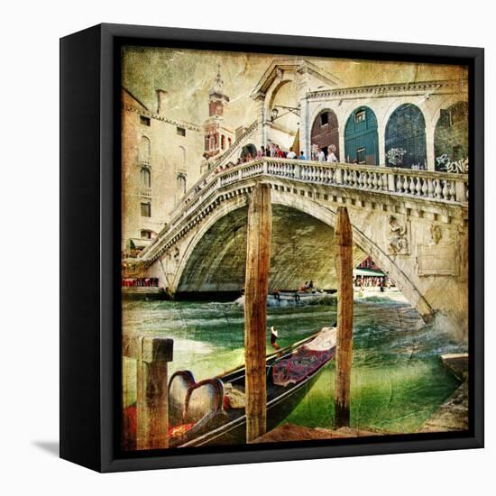 Colors Of Venice - Artwork In Painting Style From My Italian Series-Maugli-l-Framed Stretched Canvas