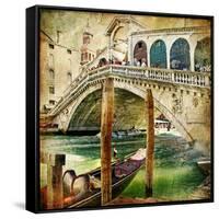 Colors Of Venice - Artwork In Painting Style From My Italian Series-Maugli-l-Framed Stretched Canvas
