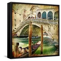 Colors Of Venice - Artwork In Painting Style From My Italian Series-Maugli-l-Framed Stretched Canvas