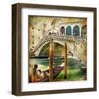 Colors Of Venice - Artwork In Painting Style From My Italian Series-Maugli-l-Framed Art Print