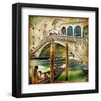 Colors Of Venice - Artwork In Painting Style From My Italian Series-Maugli-l-Framed Art Print