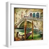 Colors Of Venice - Artwork In Painting Style From My Italian Series-Maugli-l-Framed Art Print