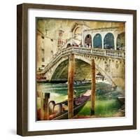 Colors Of Venice - Artwork In Painting Style From My Italian Series-Maugli-l-Framed Art Print