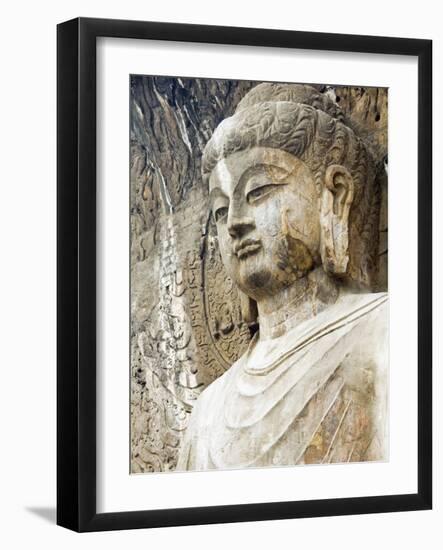 Colossal Buddha Sculpture at Fengxian Temple of Longmen Grottoes-Xiaoyang Liu-Framed Photographic Print