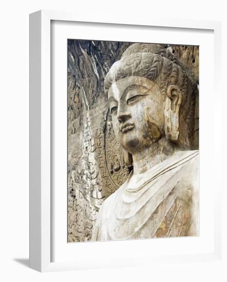 Colossal Buddha Sculpture at Fengxian Temple of Longmen Grottoes-Xiaoyang Liu-Framed Photographic Print