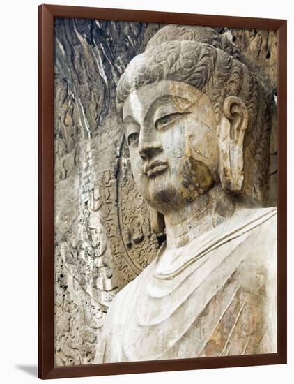 Colossal Buddha Sculpture at Fengxian Temple of Longmen Grottoes-Xiaoyang Liu-Framed Photographic Print