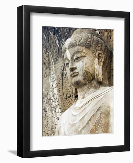 Colossal Buddha Sculpture at Fengxian Temple of Longmen Grottoes-Xiaoyang Liu-Framed Photographic Print