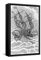 Colossal Octopus Attacking Ship, 1801-Science Source-Framed Stretched Canvas