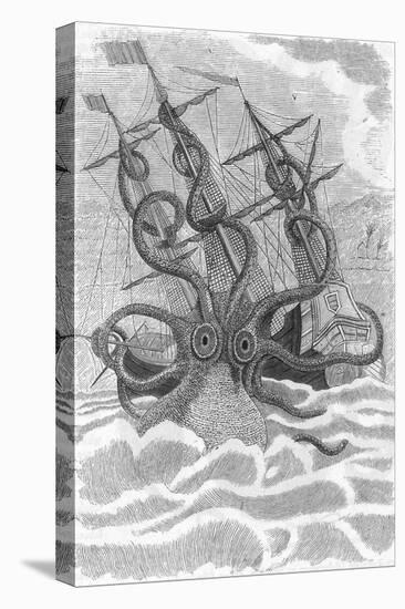 Colossal Octopus Attacking Ship, 1801-Science Source-Stretched Canvas