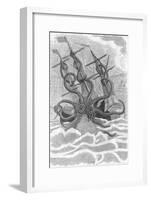 Colossal Octopus Attacking Ship, 1801-Science Source-Framed Giclee Print