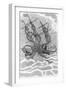 Colossal Octopus Attacking Ship, 1801-Science Source-Framed Giclee Print