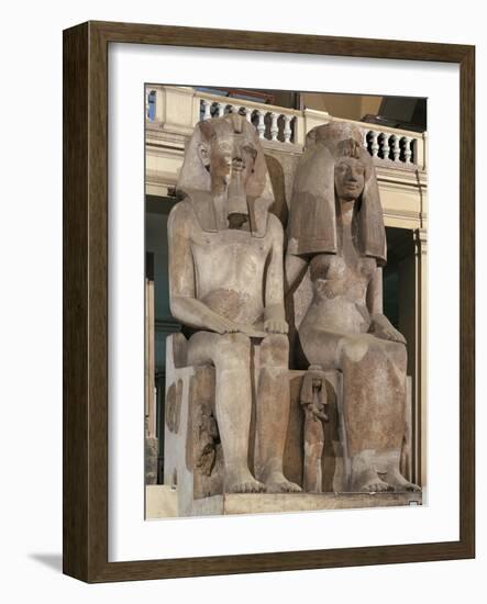 Colossal Statue of Amenhotep III and Tiyi-null-Framed Giclee Print