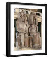 Colossal Statue of Amenhotep III and Tiyi-null-Framed Giclee Print