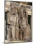 Colossal Statue of Amenhotep III and Tiyi-null-Mounted Giclee Print