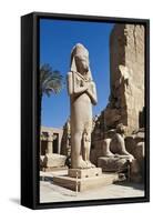 Colossal Statue of Ramses II and His Wife Nefertari-null-Framed Stretched Canvas