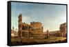 Colosseum and Arch of Constantine, Rome-Canaletto-Framed Stretched Canvas