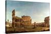 Colosseum and Arch of Constantine, Rome-Canaletto-Stretched Canvas