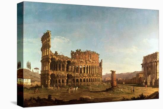 Colosseum and Arch of Constantine, Rome-Canaletto-Stretched Canvas