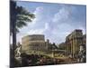 Colosseum and Arch of Constantine-null-Mounted Giclee Print