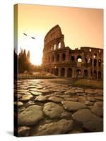 Colosseum and Via Sacra, Sunrise, Rome, Italy-Michele Falzone-Stretched Canvas