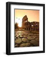 Colosseum and Via Sacra, Sunrise, Rome, Italy-Michele Falzone-Framed Photographic Print