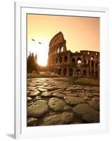 Colosseum and Via Sacra, Sunrise, Rome, Italy-Michele Falzone-Framed Photographic Print