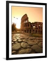 Colosseum and Via Sacra, Sunrise, Rome, Italy-Michele Falzone-Framed Photographic Print