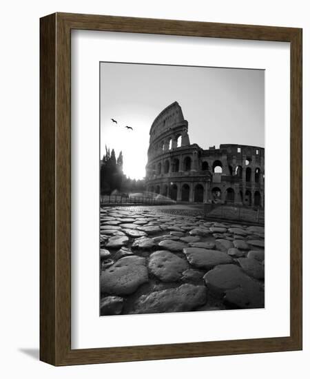 Colosseum and Via Sacra, Sunrise, Rome, Italy-Michele Falzone-Framed Photographic Print