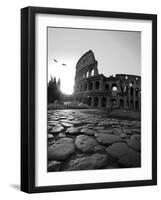 Colosseum and Via Sacra, Sunrise, Rome, Italy-Michele Falzone-Framed Photographic Print