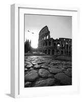 Colosseum and Via Sacra, Sunrise, Rome, Italy-Michele Falzone-Framed Photographic Print