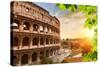 Colosseum at Sunset in Rome, Italy-sborisov-Stretched Canvas