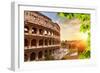 Colosseum at Sunset in Rome, Italy-sborisov-Framed Photographic Print