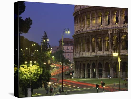 Colosseum Illuminated at Night in Rome, Lazio, Italy, Europe-null-Stretched Canvas