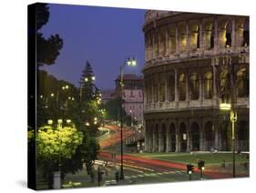 Colosseum Illuminated at Night in Rome, Lazio, Italy, Europe-null-Stretched Canvas