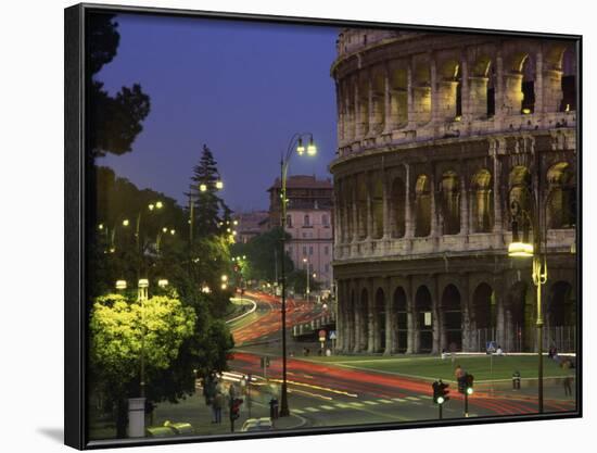 Colosseum Illuminated at Night in Rome, Lazio, Italy, Europe-null-Framed Photographic Print