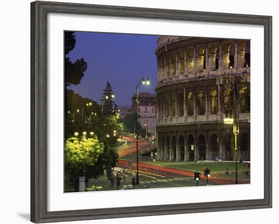 Colosseum Illuminated at Night in Rome, Lazio, Italy, Europe-null-Framed Photographic Print