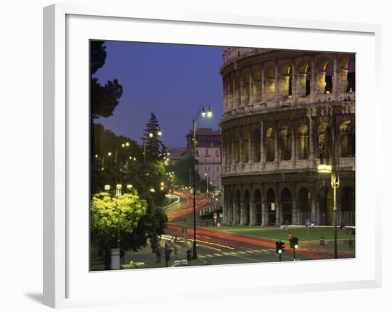 Colosseum Illuminated at Night in Rome, Lazio, Italy, Europe-null-Framed Photographic Print