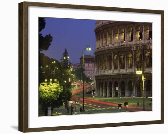 Colosseum Illuminated at Night in Rome, Lazio, Italy, Europe-null-Framed Photographic Print